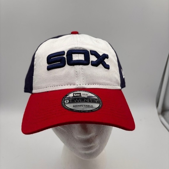 New Era Other - New Era SOX MLB Baseball Cap‎ White Red Navy Blue Adjustable 9TWENTY